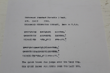 1922 Underwood Portable 3 Bank on the Typewriter Database