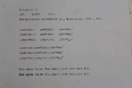 1919 Noiseless 4 on the Typewriter Database