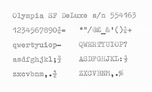 1962 Olympia SF on the Typewriter Database