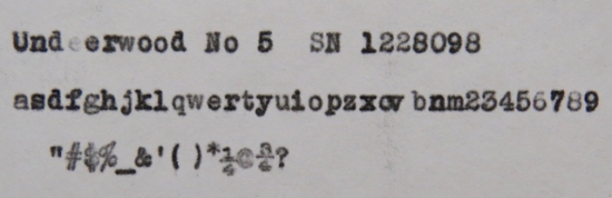Antique Typewriter Underwood No. 5 Standard • 1919 Serial # 1253085 Black  Writer